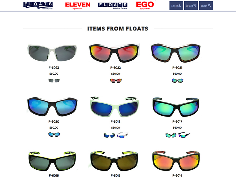 Sunglasses Web design and eCommerce Store