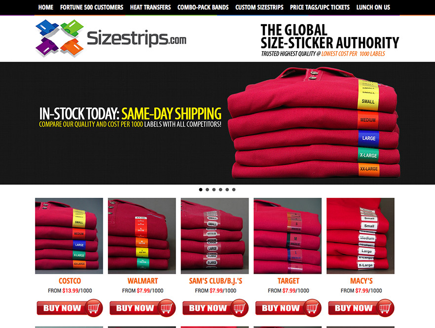 Shirt Strips Web Design